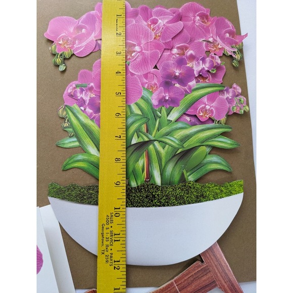 3D pop up greeting card.Complete card set with envelope Beautiful orchids. 13x9” - Picture 3 of 4